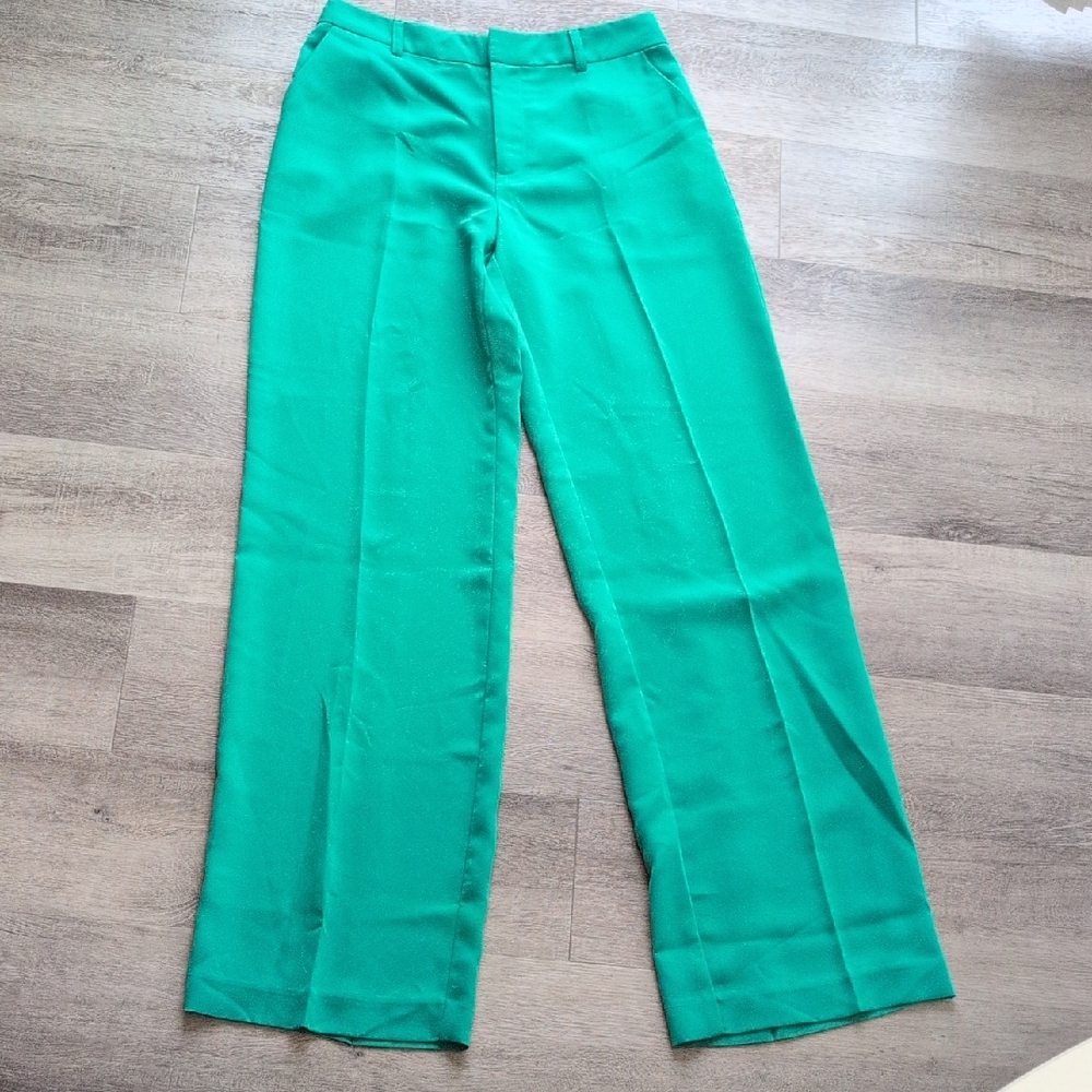 Forever 21 Emerald Wide Leg Pants